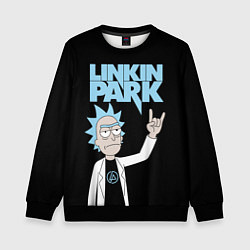 Свитшот детский Linkin Park и Рик Санчес из Рик и Морти, цвет: 3D-черный