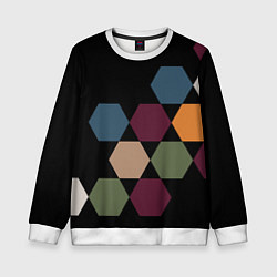 Свитшот детский Honeycombs autumn colors, цвет: 3D-белый