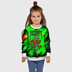 Свитшот детский Корнишон в деле - спортсмен, цвет: 3D-белый — фото 2