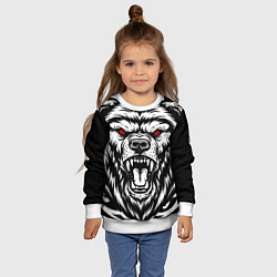 Свитшот детский Яростный медведь, цвет: 3D-белый — фото 2