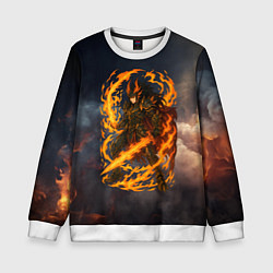 Детский свитшот Герой аниме дракон с огненным мечем