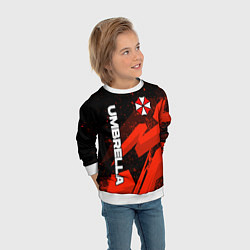 Свитшот детский Umbrella corp - красный, цвет: 3D-белый — фото 2