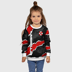 Свитшот детский Umbrella corp - разрывы, цвет: 3D-белый — фото 2