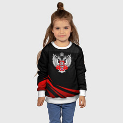 Свитшот детский Федерация бокса - красный спорт, цвет: 3D-белый — фото 2