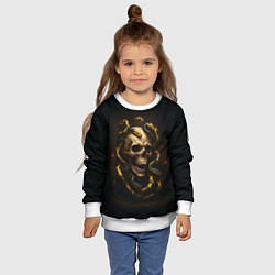 Свитшот детский Череп и жёлто-чёрные змеи, цвет: 3D-белый — фото 2