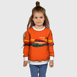 Свитшот детский Ретро автобус ГАЗ-55 поп-арт, цвет: 3D-белый — фото 2