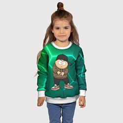 Свитшот детский Эрик Картман одет как подросток, цвет: 3D-белый — фото 2