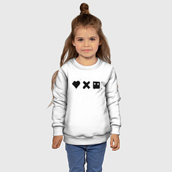 Свитшот детский Love death and robots - black and white, цвет: 3D-белый — фото 2