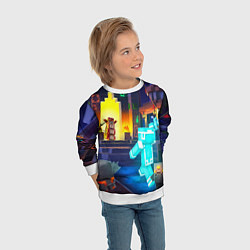 Свитшот детский Майнкрафт - рейд в подземелье, цвет: 3D-белый — фото 2