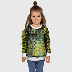 Свитшот детский Абстрактная зелено-черная текстура, цвет: 3D-белый — фото 2