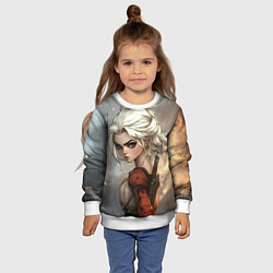 Свитшот детский Цири в мультяшном стиле, цвет: 3D-белый — фото 2