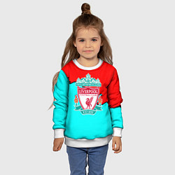 Свитшот детский Liverpool краски текстура штрихи, цвет: 3D-белый — фото 2