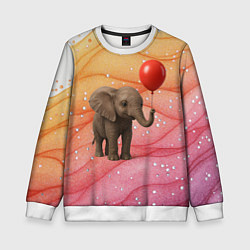 Детский свитшот Слоненок с красным воздушным шариком