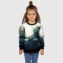 Свитшот детский Чёрно-синие абстрактные краски, цвет: 3D-черный — фото 2