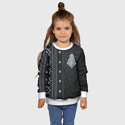 Свитшот детский Славянский орнамент Макошь, цвет: 3D-белый — фото 2