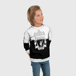 Свитшот детский Liverpool краски черно белые, цвет: 3D-белый — фото 2