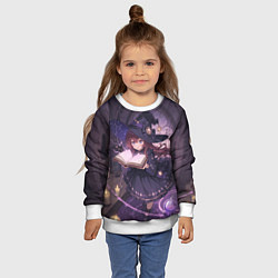 Свитшот детский Аниме Ведьма Читает Книгу Заклинаний, цвет: 3D-белый — фото 2