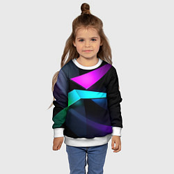 Свитшот детский Neon colored geometric, цвет: 3D-белый — фото 2