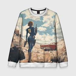 Детский свитшот Fallout девушка в пустоши