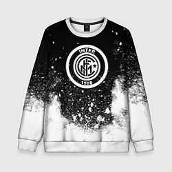 Свитшот детский Inter белый всплеск краско, цвет: 3D-белый