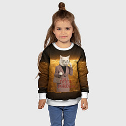 Свитшот детский Дьявол носит Пурада пародия, цвет: 3D-белый — фото 2