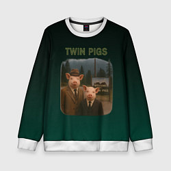 Детский свитшот Twin Pigs пародия