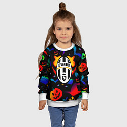Свитшот детский Juventus хэллоуин неон, цвет: 3D-белый — фото 2