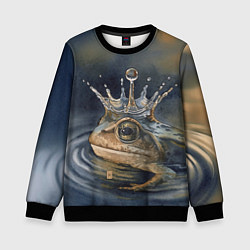 Детский свитшот Акварельная Царевна-лягушка и капля