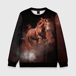 Детский свитшот Коричневая лошадь в прыжке