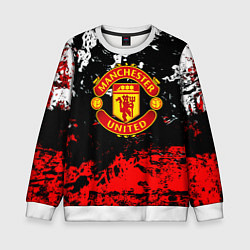 Свитшот детский Манчестер Юнайтед краски, цвет: 3D-белый