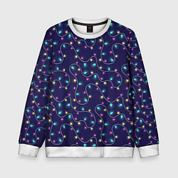 Свитшот детский Новогодние гирлянды, цвет: 3D-белый