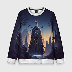 Свитшот детский Новогодний Бэтмен, цвет: 3D-белый