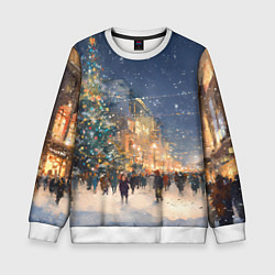 Детский свитшот Новый год в Москве новогодняя елка