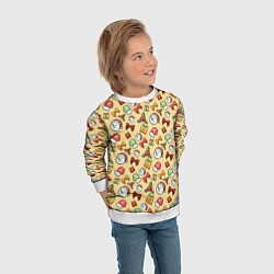 Свитшот детский Новогодний паттерн, цвет: 3D-белый — фото 2