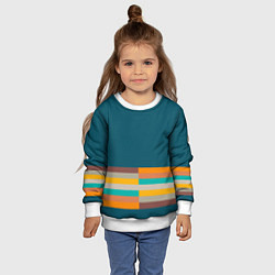 Свитшот детский Индиго и шумовой градиент заката с текстурой, цвет: 3D-белый — фото 2