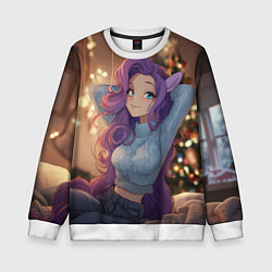 Детский свитшот Девушка в образе лошадки на новый год