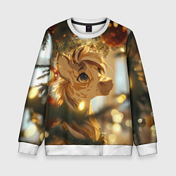 Детский свитшот Лошадка любуется елочным шаром