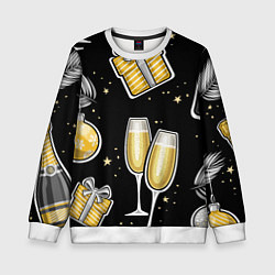 Свитшот детский Новогодний вайб, цвет: 3D-белый