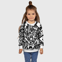 Свитшот детский Lightnings and faces - ai art fantasy, цвет: 3D-белый — фото 2