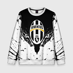 Свитшот детский Ювентус краски всплеск текстура, цвет: 3D-белый