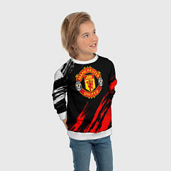 Свитшот детский Манчестер Юнайтед x Ювентус краски, цвет: 3D-белый — фото 2