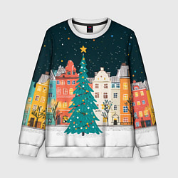 Детский свитшот Новогодняя ночь в городе