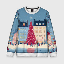 Детский свитшот Новогоднее гуляние у красной елки