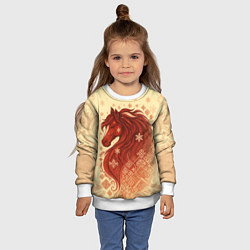 Свитшот детский Славянский конь, цвет: 3D-белый — фото 2