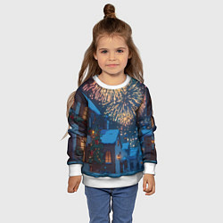 Свитшот детский Праздничный новогодний салют, цвет: 3D-белый — фото 2