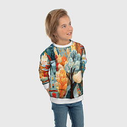 Свитшот детский Разноцветные новогодние домики, цвет: 3D-белый — фото 2