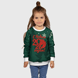 Свитшот детский С новым 2026 годом - красная надпись, цвет: 3D-белый — фото 2