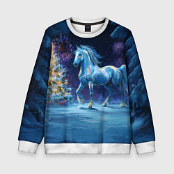 Детский свитшот Сияющая новогодняя лошадка