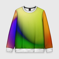 Свитшот детский The color is multicolored, цвет: 3D-белый