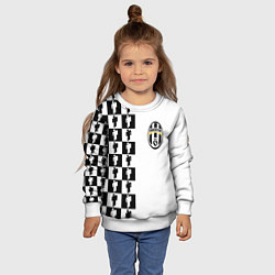 Свитшот детский Ювентус паттерн люди, цвет: 3D-белый — фото 2